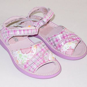 NEW ASTER Pink Plaid Nubuck Sandals, 27 / 10